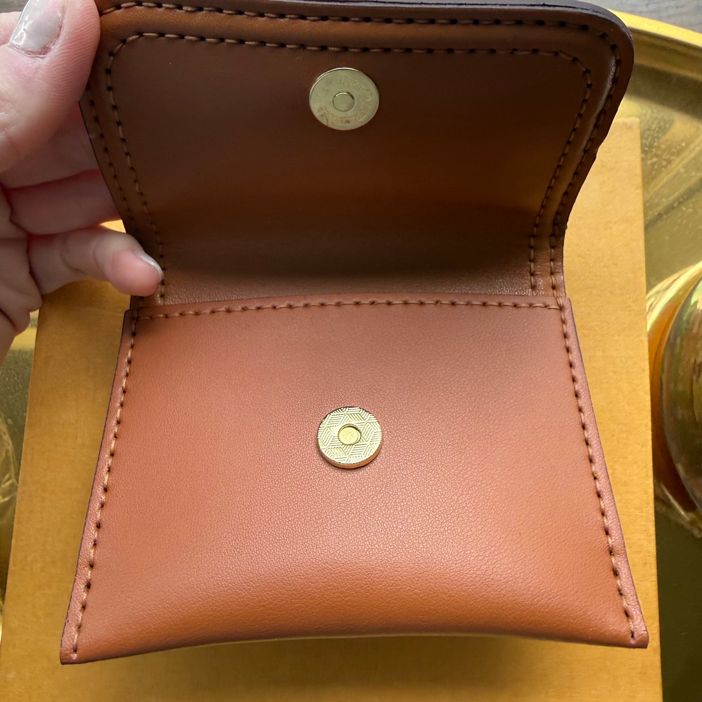 { MARCUS } Handmade Tan Leather + Di or Tapestry Mini Wallet