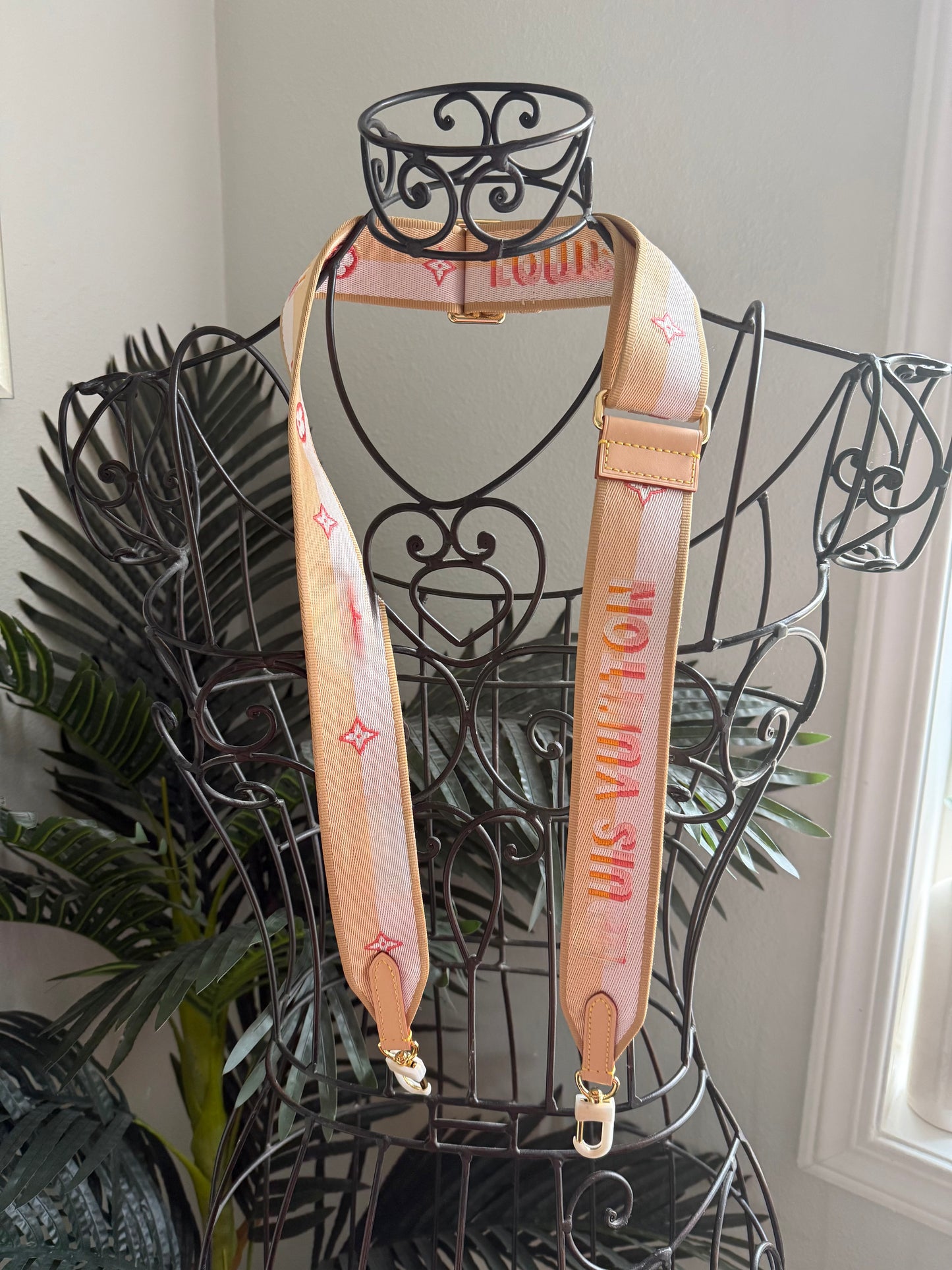 Crossbody Strap Cream/Pink/Orange Sunset + Vachetta