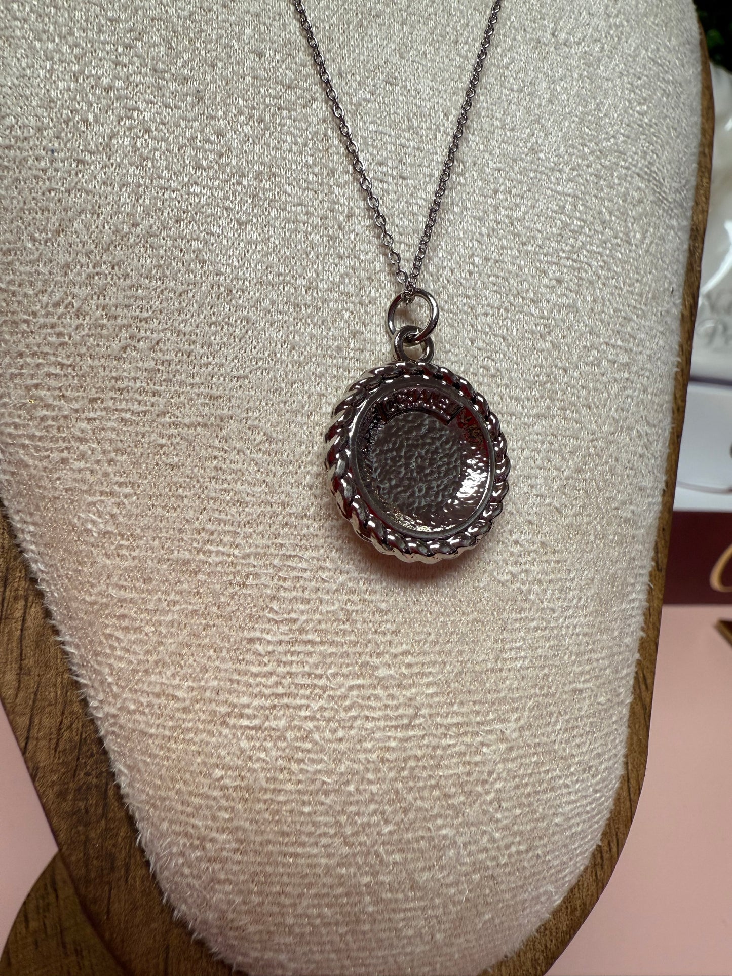 Vintage Upcycled Lux CC Medallion Necklace