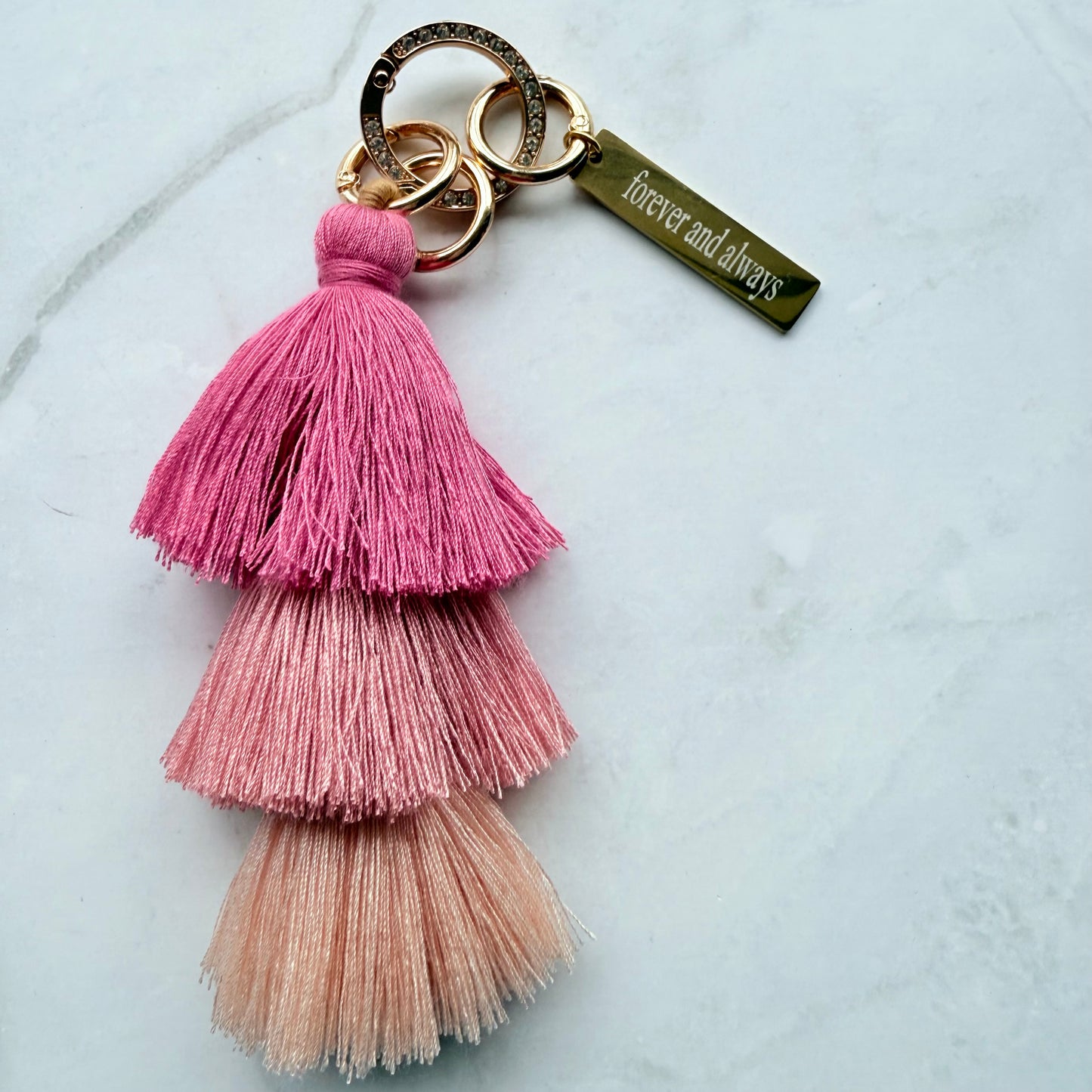 FOREVER Tassel Bag Charm in Pink