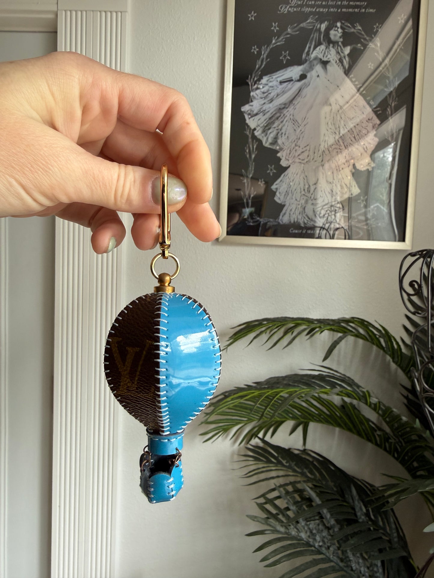 1989 Blue Patent Hot Air Balloon Charm