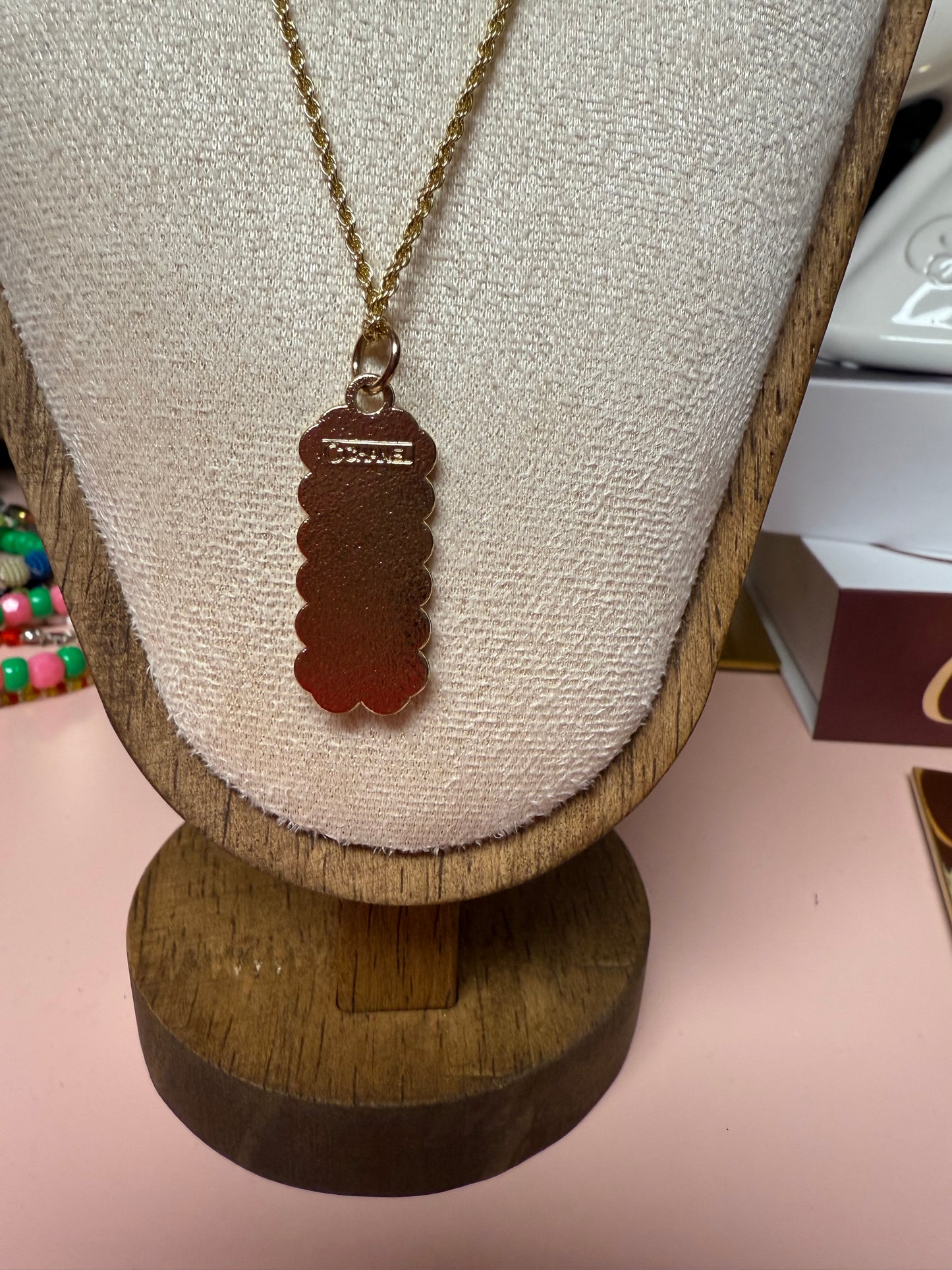 Vintage Upcycled CC Bar Necklace