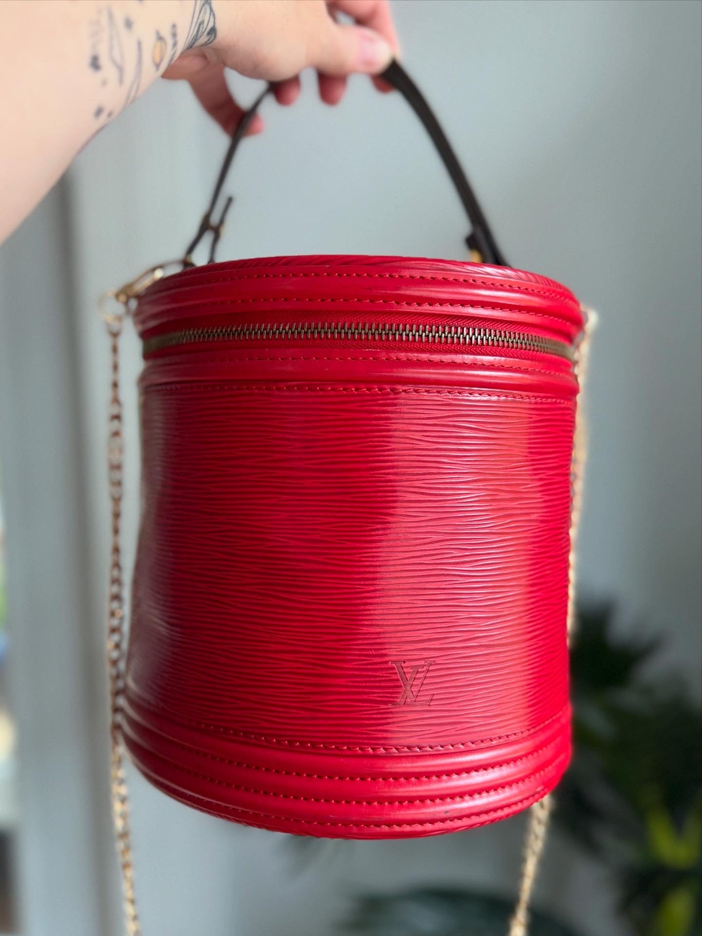 THE VAULT TRACKS Preloved Vintage LV Cannes Bag in Red Epi
