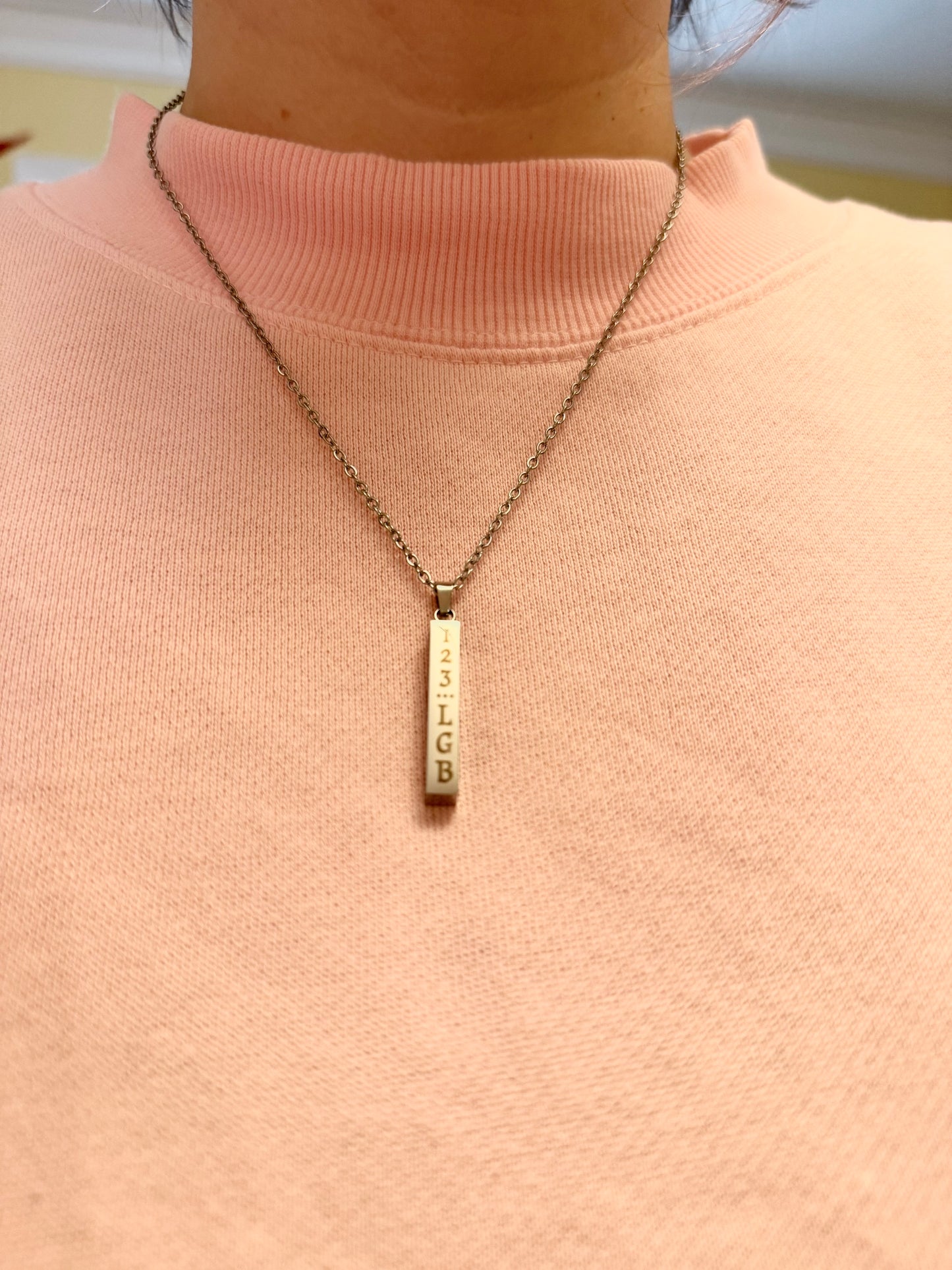 … LGB Stainless Steel Bar Necklace