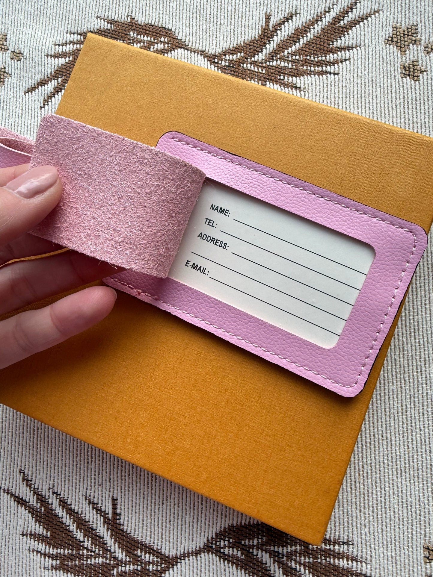 BOLTER Pink + Mono Travel Tag {rectangle}