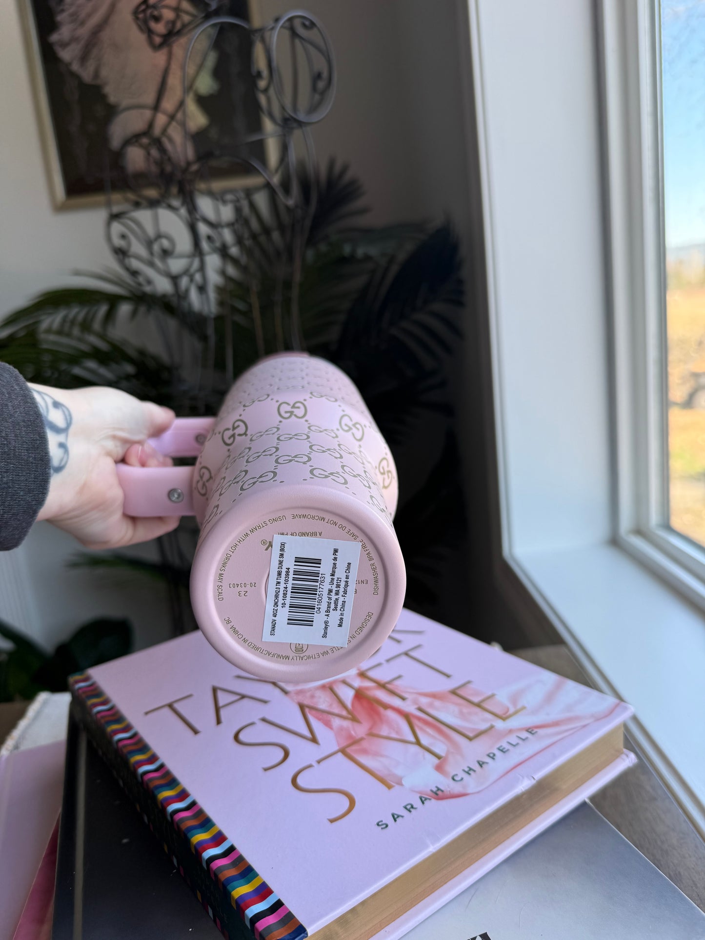 Lux Engraved Stainless Steel Tumbler - Pink/Gold G