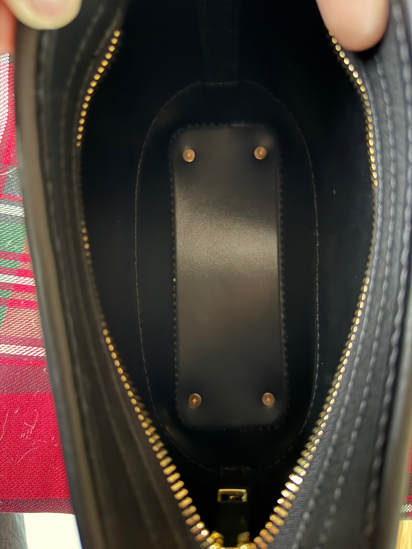 Handmade Mono + Black Leather Crossbody Bucket Bag