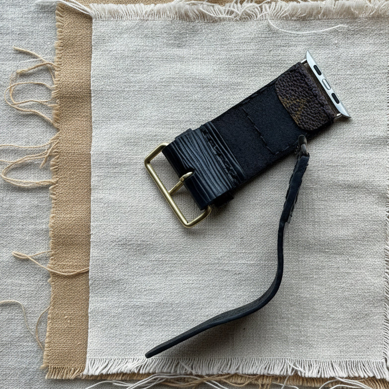 Black Epi Leather Smart Watch Band