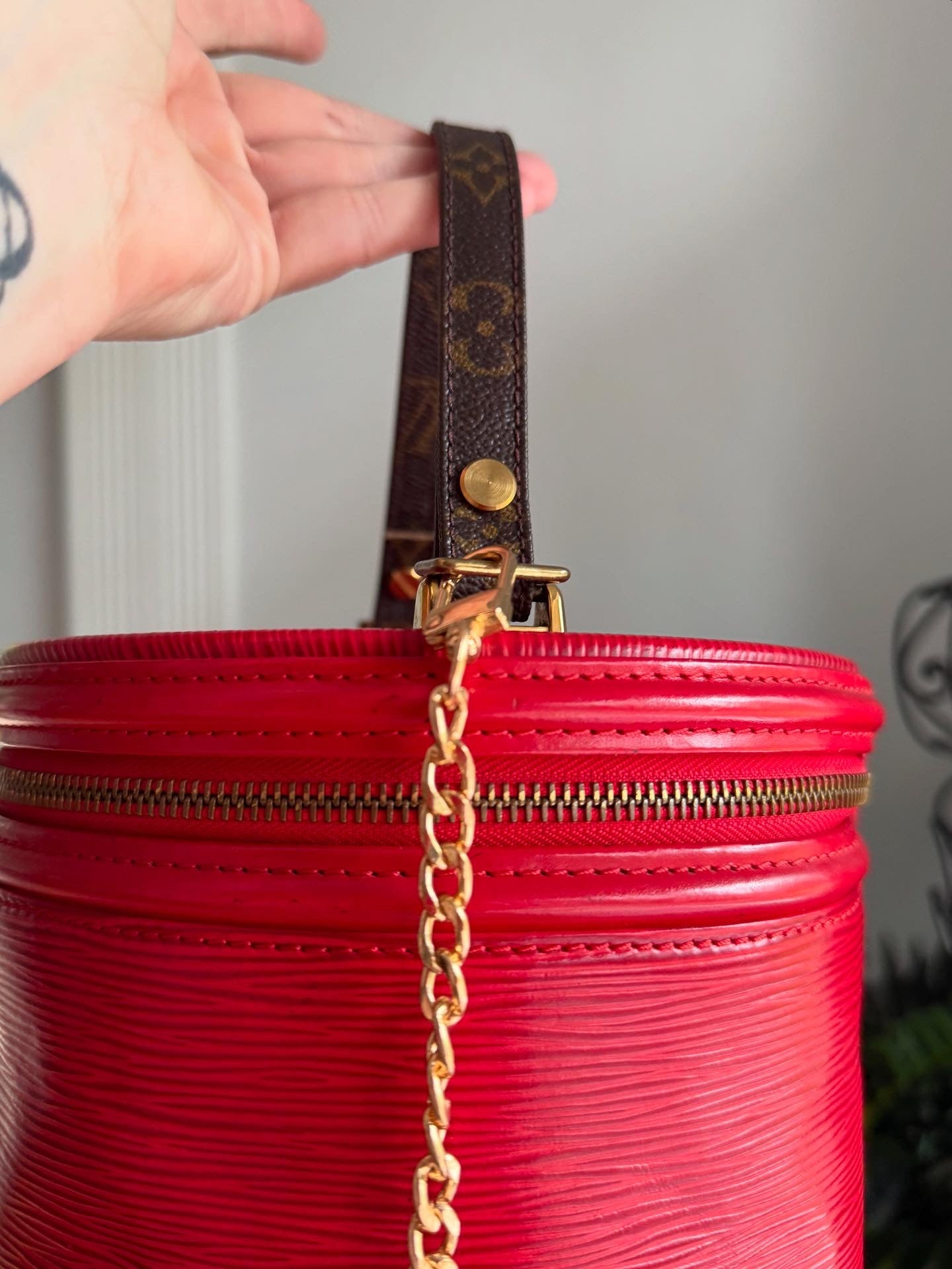 THE VAULT TRACKS Preloved Vintage LV Cannes Bag in Red Epi