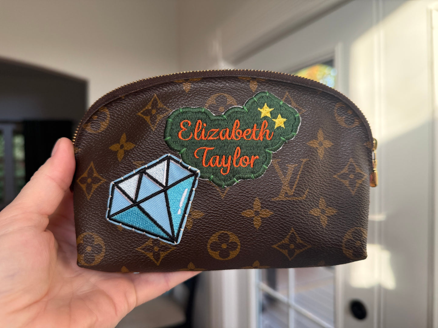 ELIZABETH TAYLOR Reimagined Authentic Preloved LV Crescent Cosmetic Bag