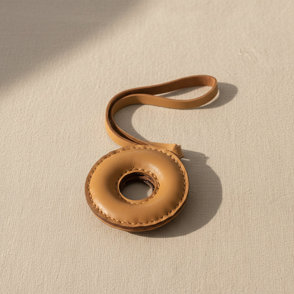 RONAN || Handmade Upcycled Mono + Leather Donut Bag Charm