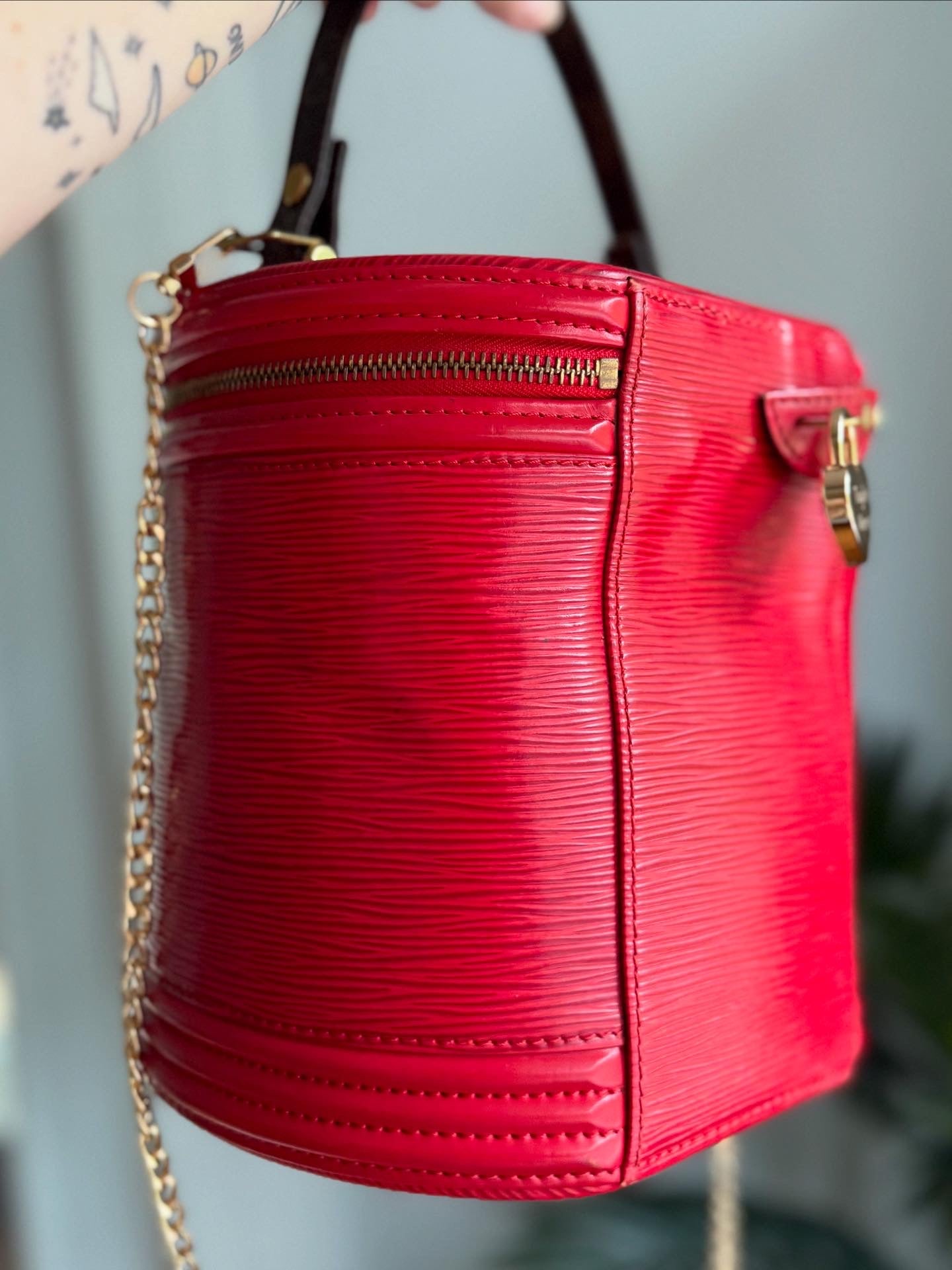 THE VAULT TRACKS Preloved Vintage LV Cannes Bag in Red Epi