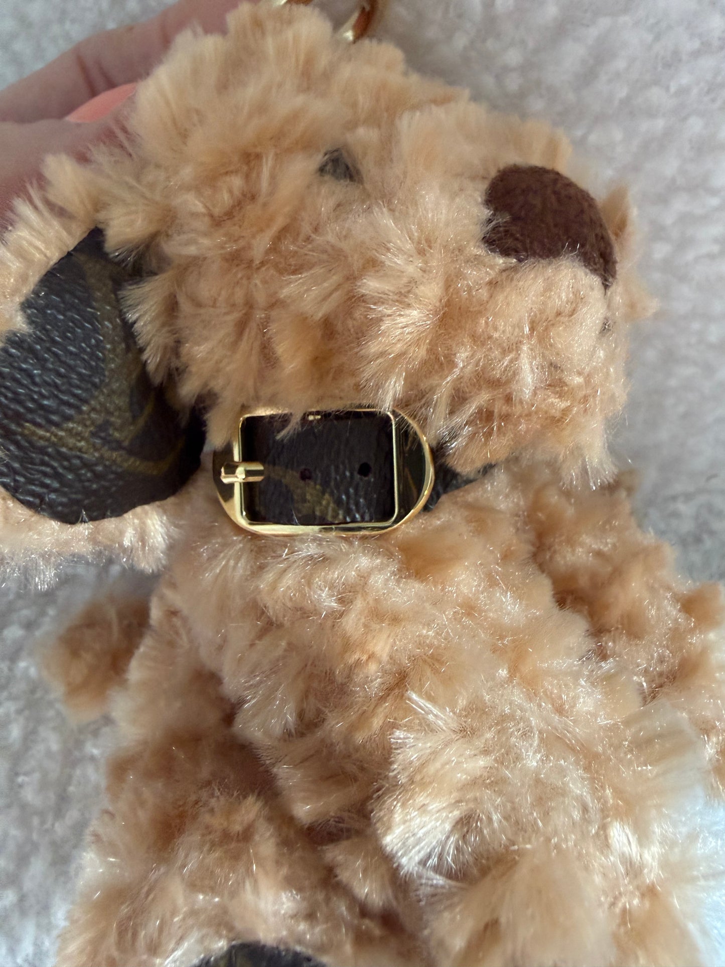 CURLY Handmade Upcycled LV Plush Dog Charm