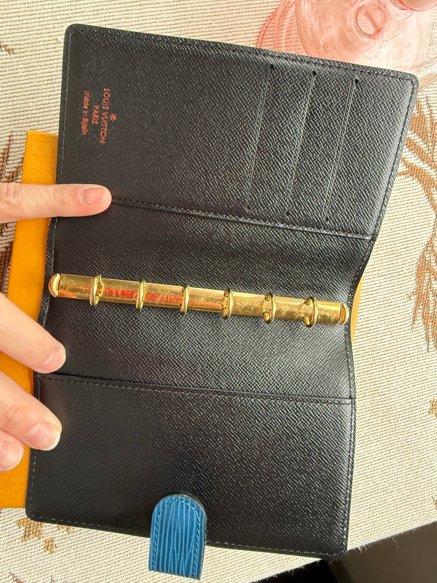 WILDEST DREAMS Authentic Preloved Vintage LV Agenda PM in Blue Epi Leather