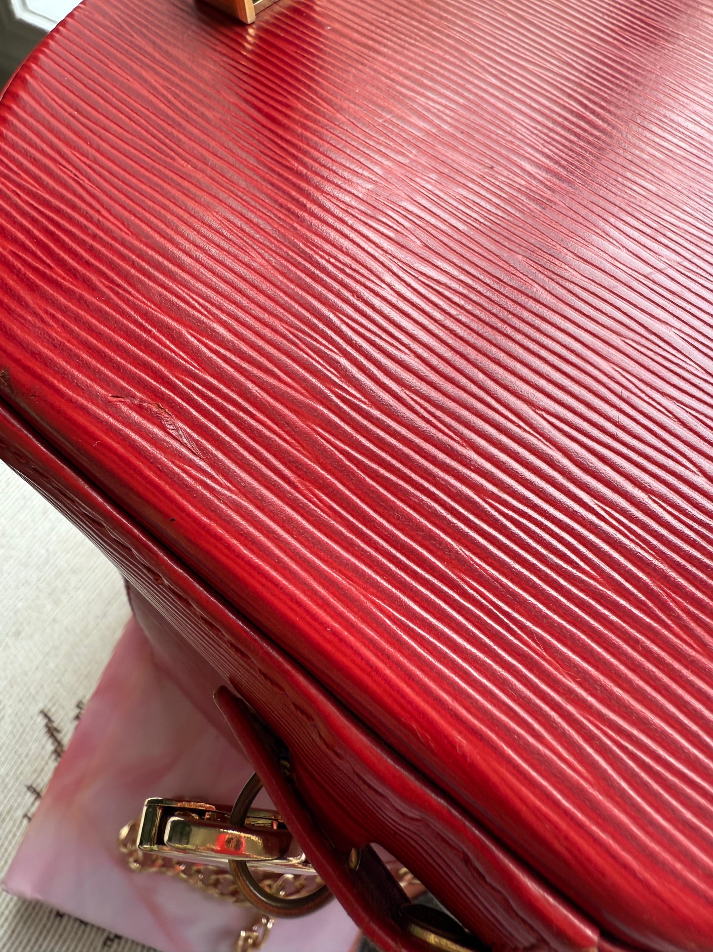 THE VAULT TRACKS Preloved Vintage LV Cannes Bag in Red Epi