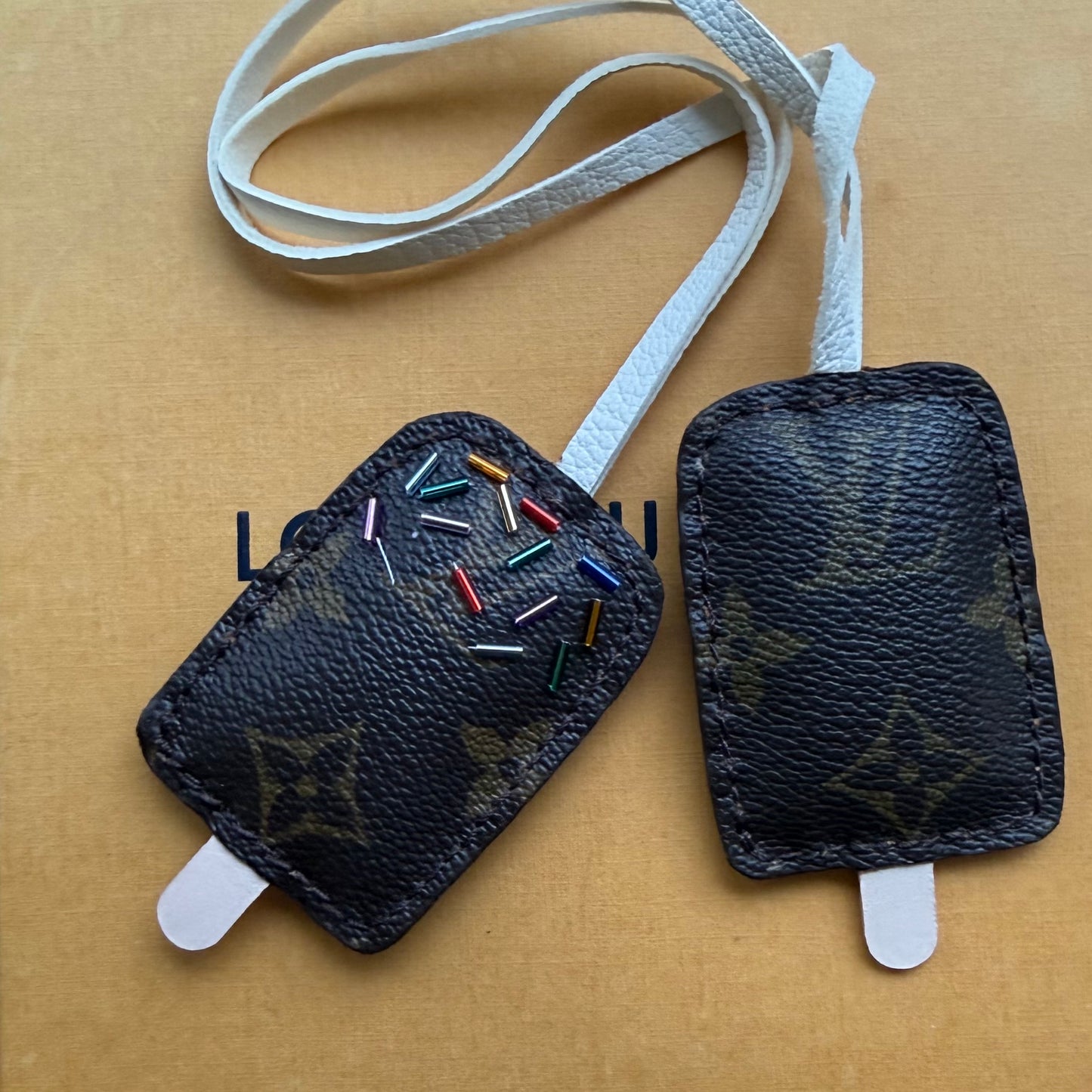 { CONEY ISLAND } Handmade Mono Ice Cream Bar -SPRINKLES - Bag Charm