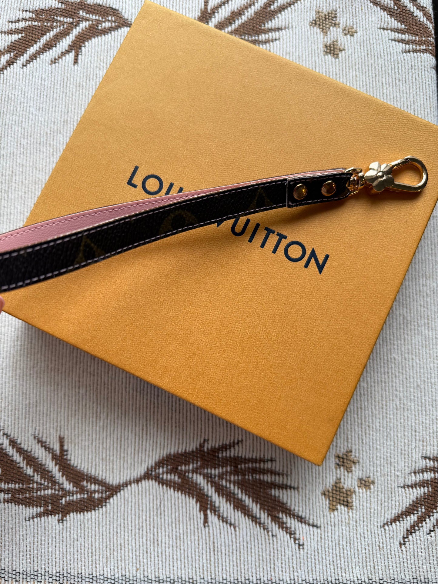 THE ONE Upcycled Pink and Mono Wristlet