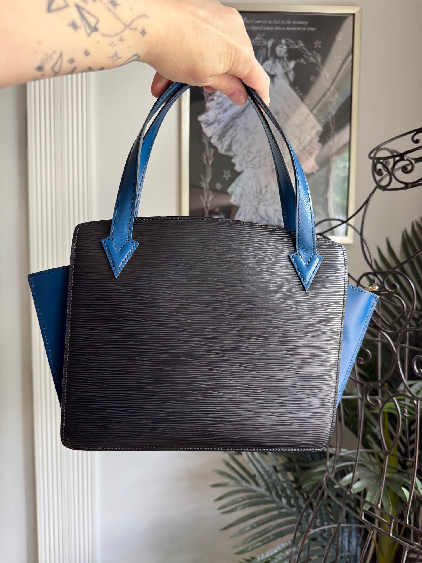 Authentic Preloved Vintage LV Varenne Bag in Bicolor Blue & Black Epi Leather