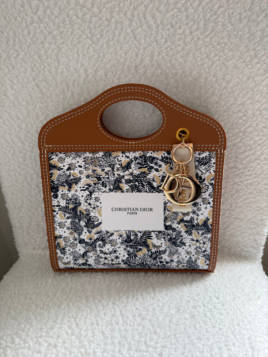 The OUR SONG Handbag || Handmade Upcycled Luxury Navy Floral Dustbag