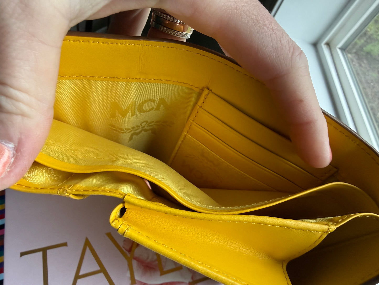 Authentic Preloved Classic Quiet Luxury Coastal Grandma MCM Yellow Leather Short Wallet