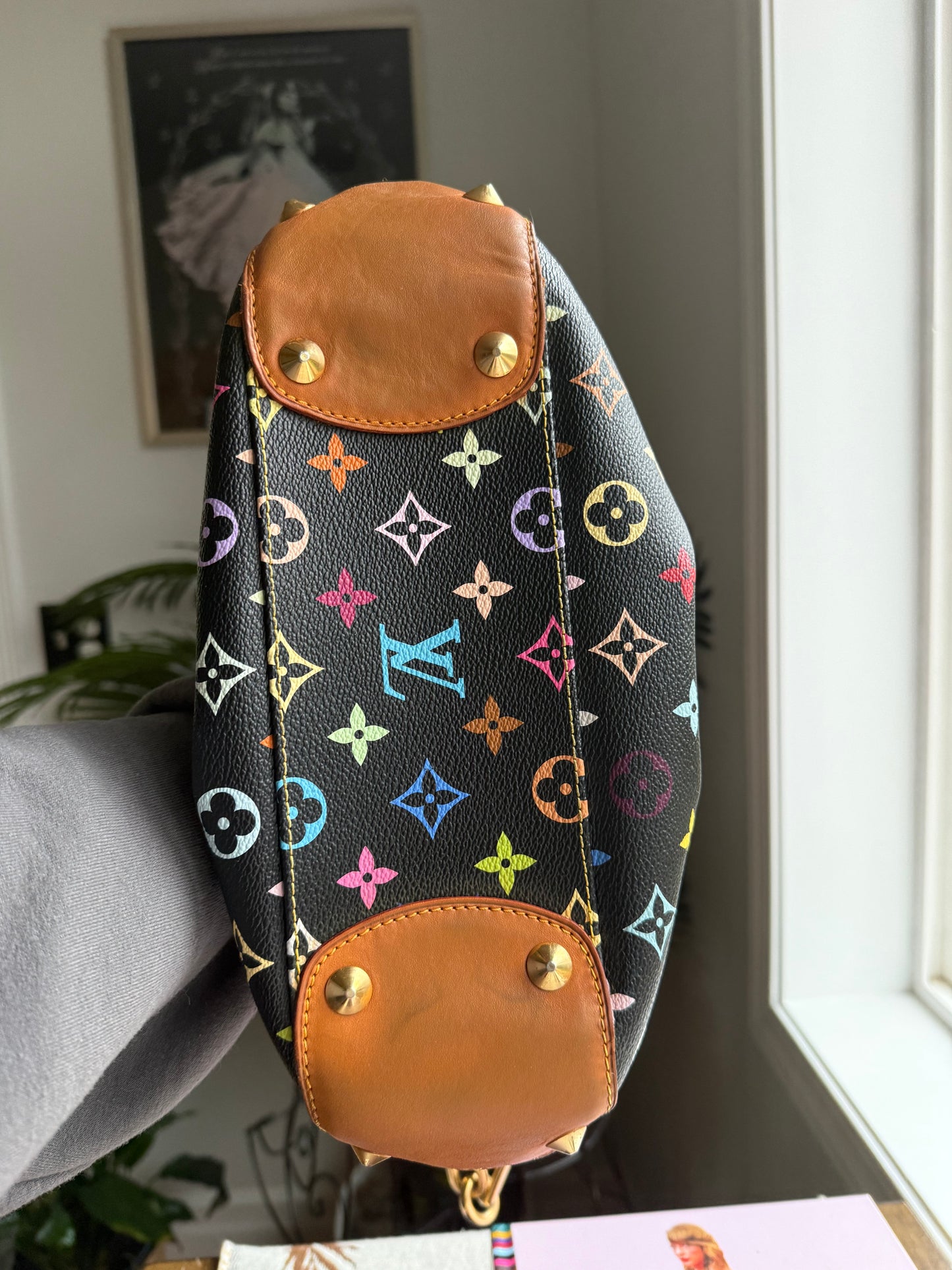 Preloved Authentic 2009 Murakami x LV Black Multicolor Judy PM