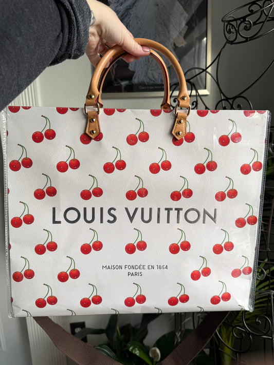 CHERRY Handmade Upcycled LV Gift Tote Crossbody Bag