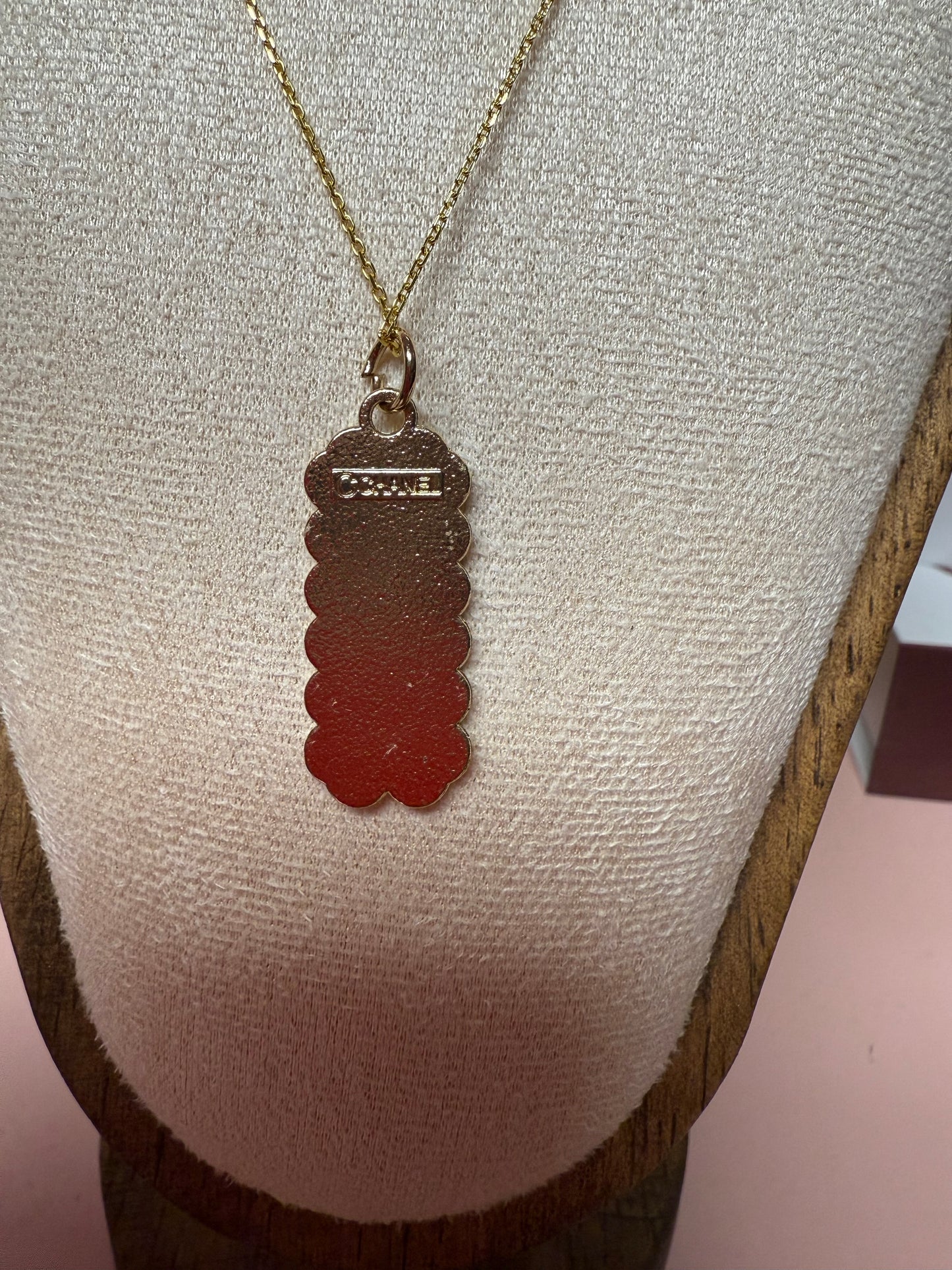 Vintage Upcycled Lux CC Bar Necklace