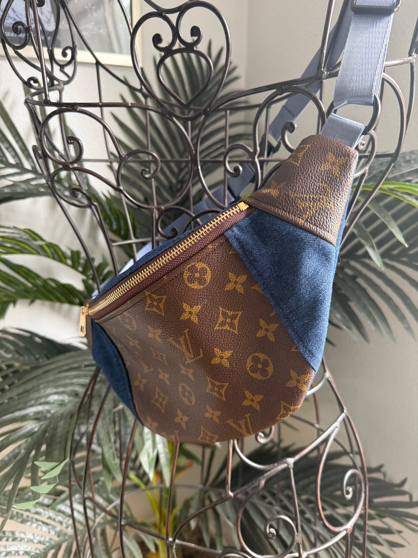 The PEACE Bumbag || Handmade Upcycled Authentic Denim & Louis Vuitton Mono