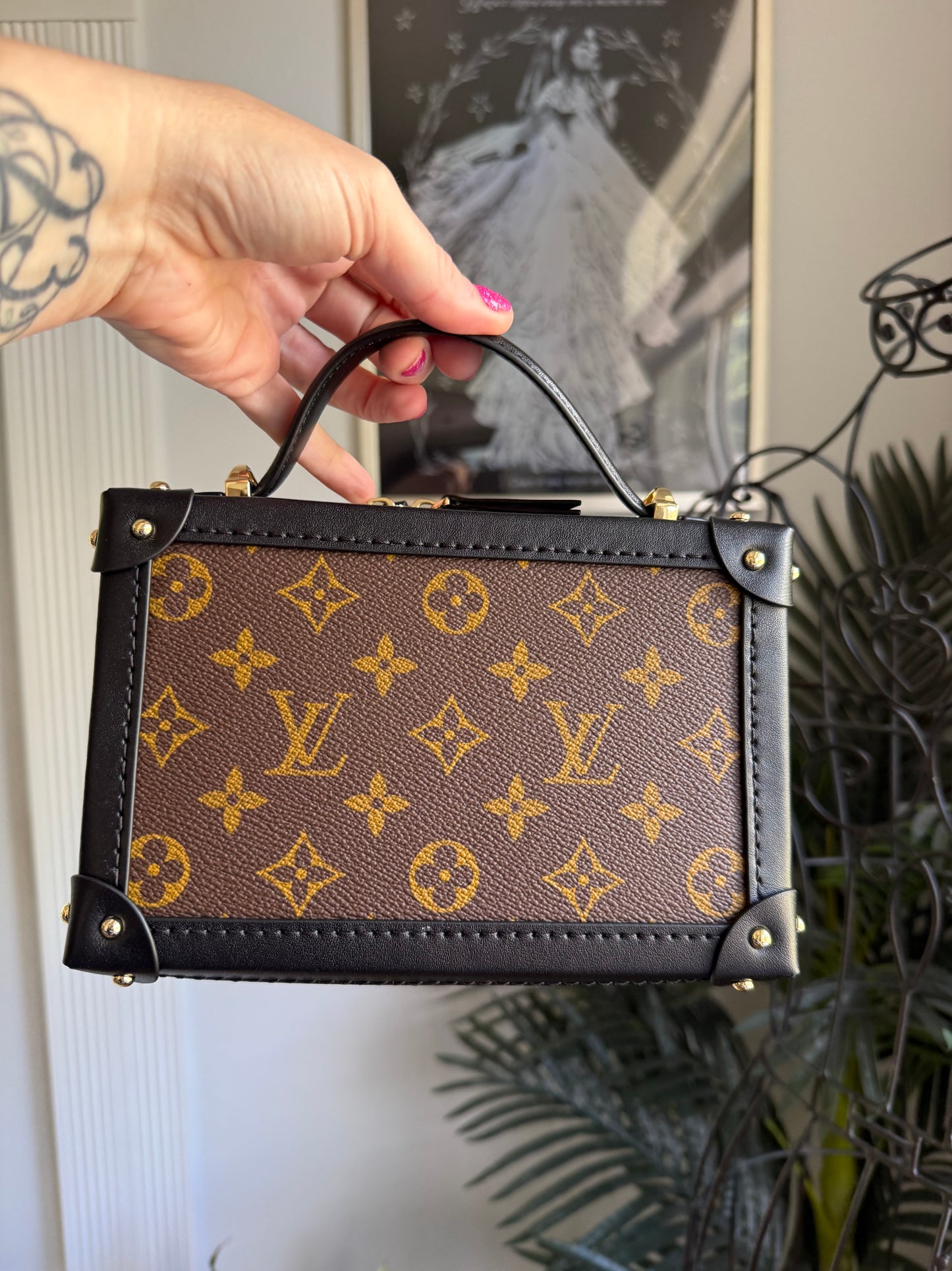 The T&T Trunk Bag || Handmade Upcycled Luxury Black & Mono