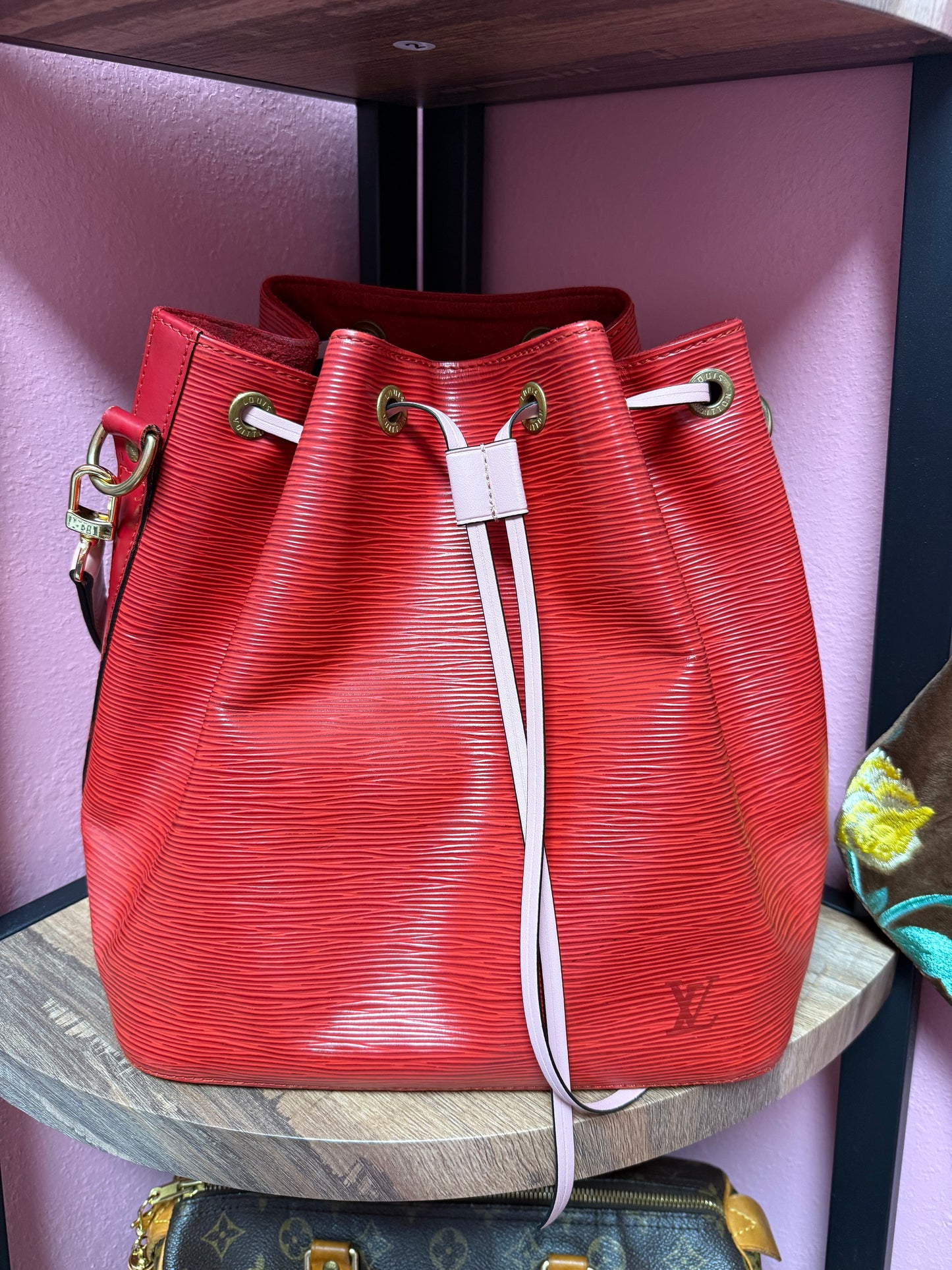 THE LOVER Authentic Preloved 1996 LV Petit Noe in Red Epi