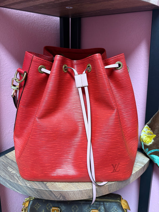 THE LOVER Authentic Preloved 1996 LV Petit Noe in Red Epi