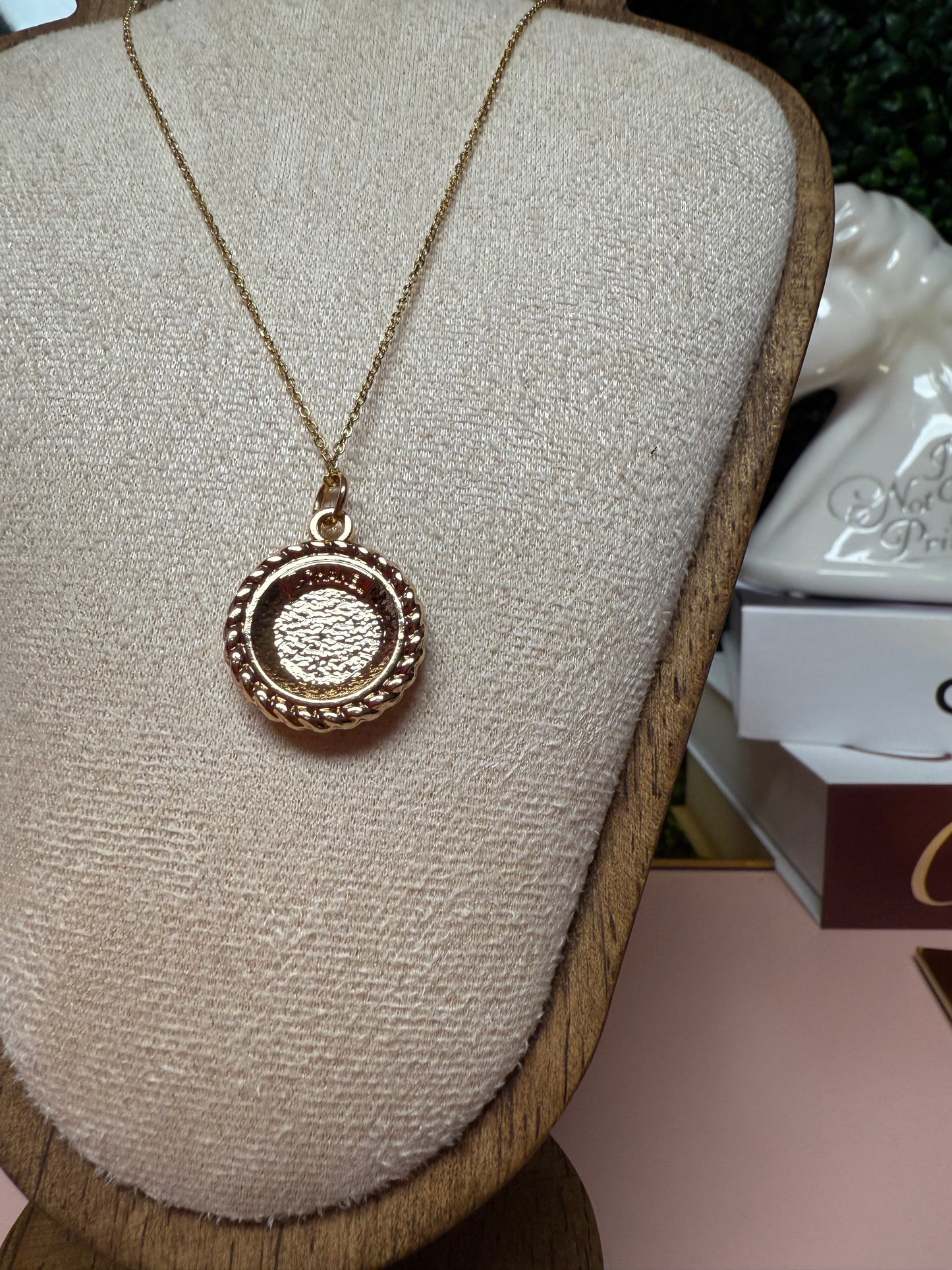 LOVER ERA Upcycled Lux CC Charm Necklace in Bright Pink