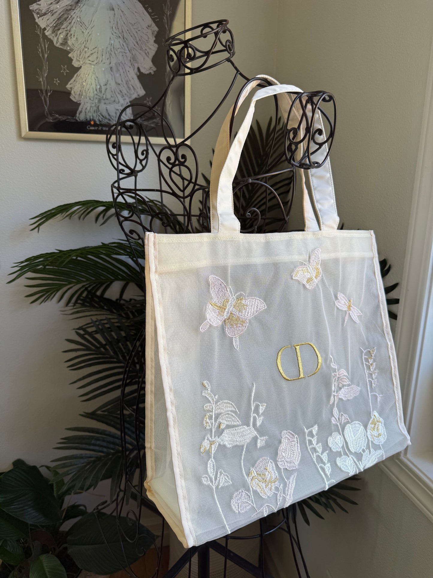 Authentic DI OR Vip Cream Mesh Butterfly Tote