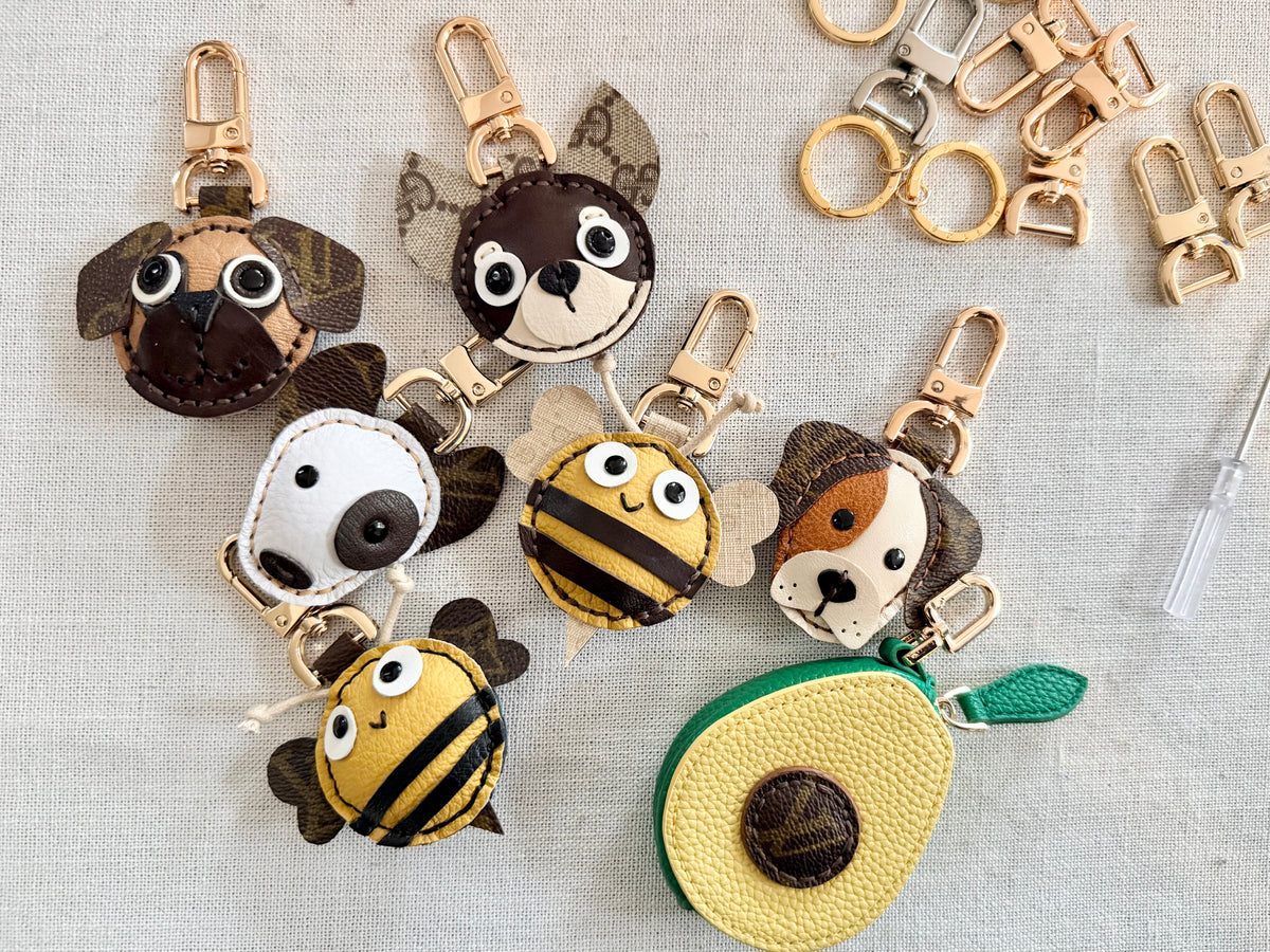 Handmade CUSTOM Leather Dog Bag Charm