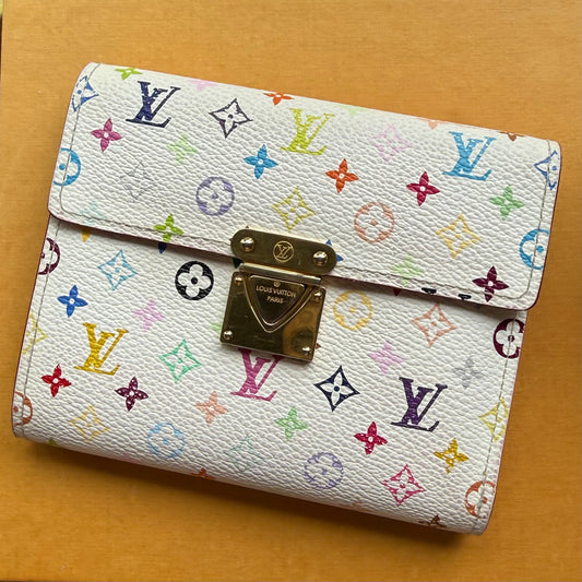 Authentic Preloved LV x Murakami White Multi KOALA Wallet