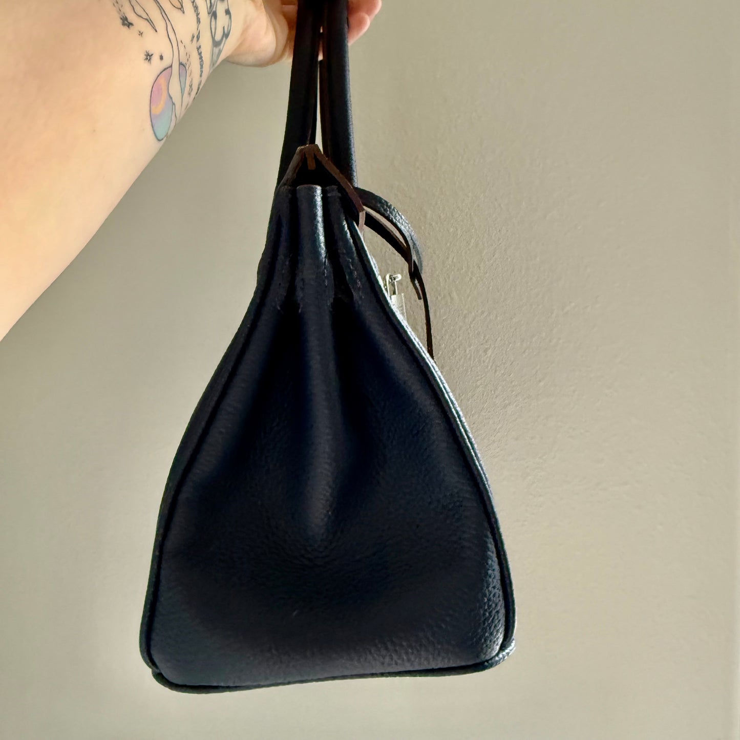 The SWIRKIN 30 || Handmade Upcycled Luxury Handbag Navy Blue