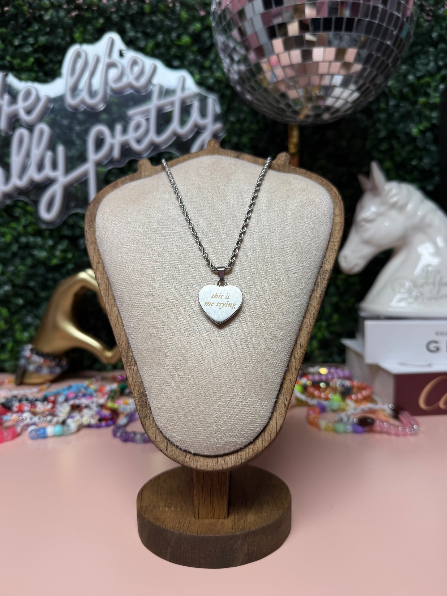 TRYING Silver Heart Necklace