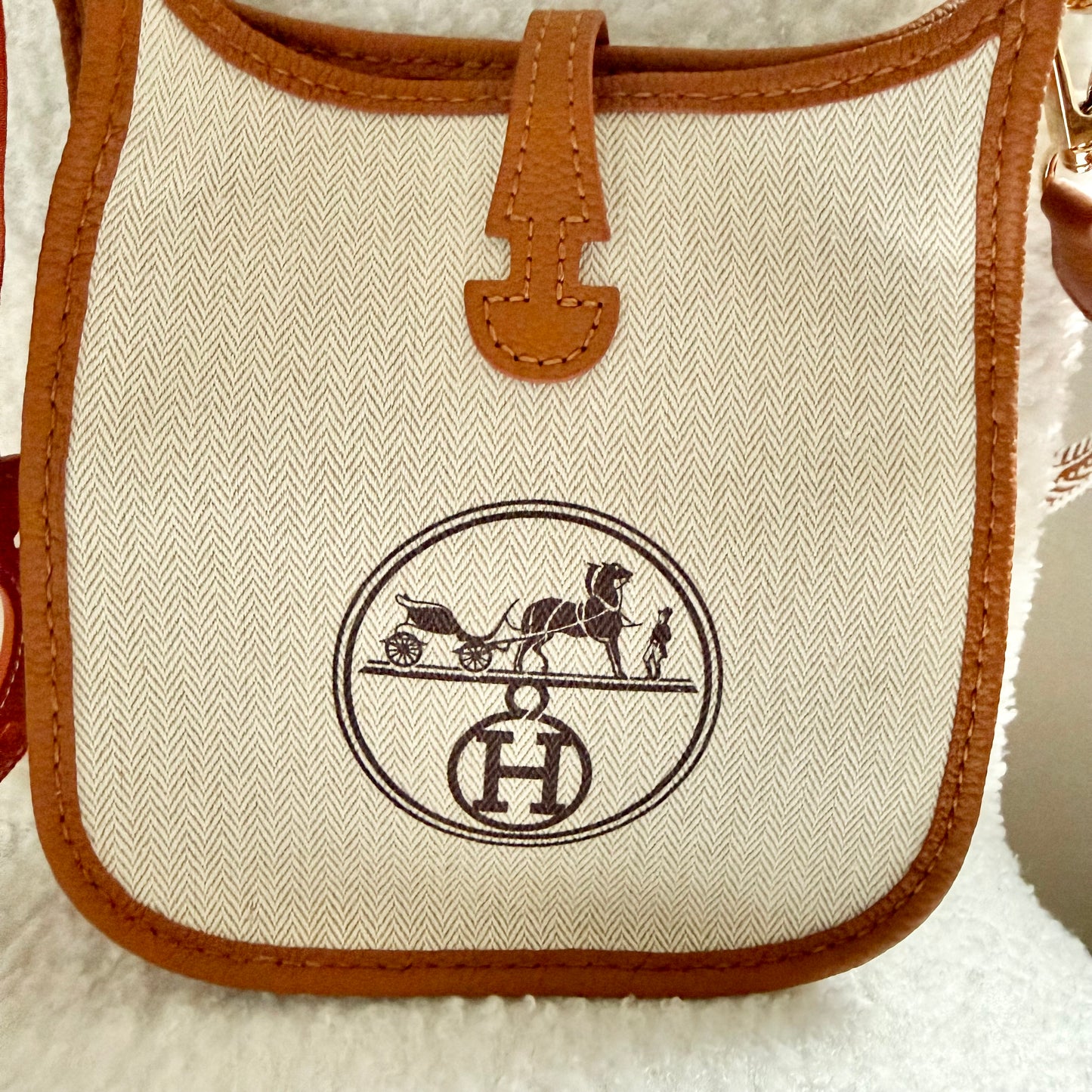 HORSE & RIDER || Handmade Upcycled Luxury Dustbag Slim Small Crossbody Shoulder Bag with charm