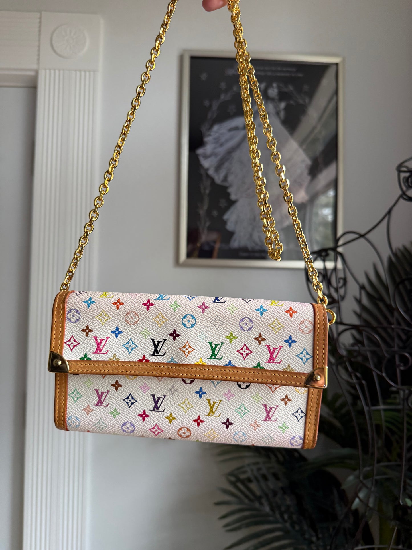 Authentic Preloved Vintage LV x Murakami White Multicolore International Wallet