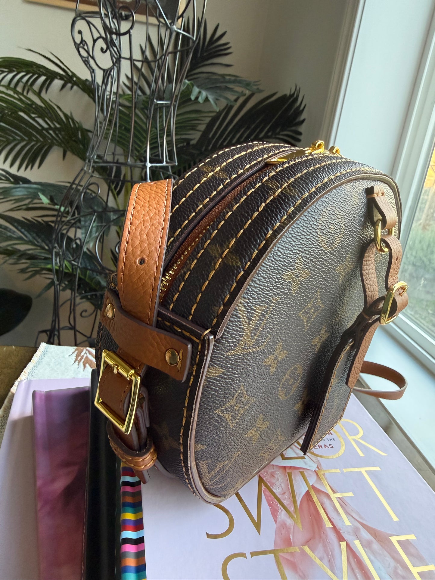 The STYLE Bag || Handmade Luxury Leather and Mono Hatbox Statement Unique Circle Bag