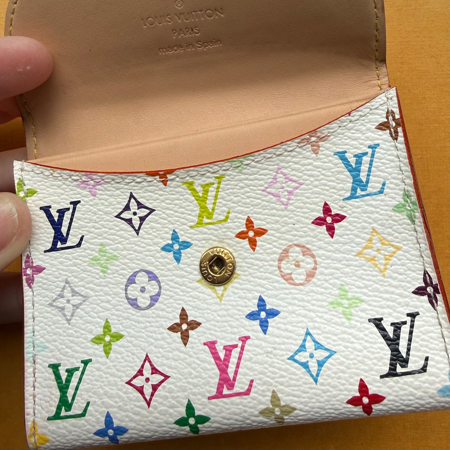 Authentic Preloved Vintage LV x Murakami White Multicolore Rosalie Wallet