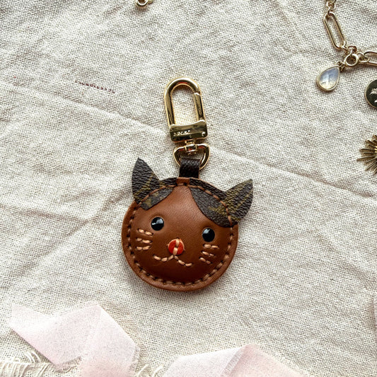 Handmade Calico Cat Bag Charm