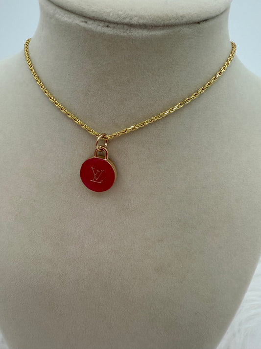 JUMP, FALL Authentic Vintage Upcycled Louis Vuitton Charm Necklace