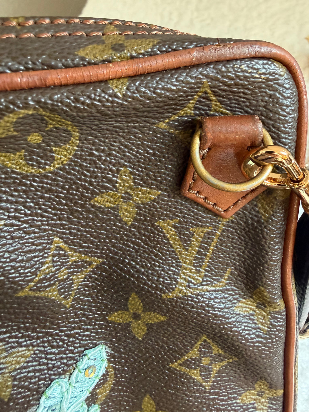 Authentic Preloved Custom Embroidered Beaded Reimagined Nautical Vintage Mini Amazone Crossbody Bag