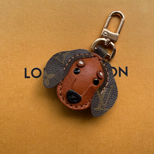 VINYL the Vizsla || Handmade Upcycled Luxury Artisan Dog Pet Lover Bag Charm