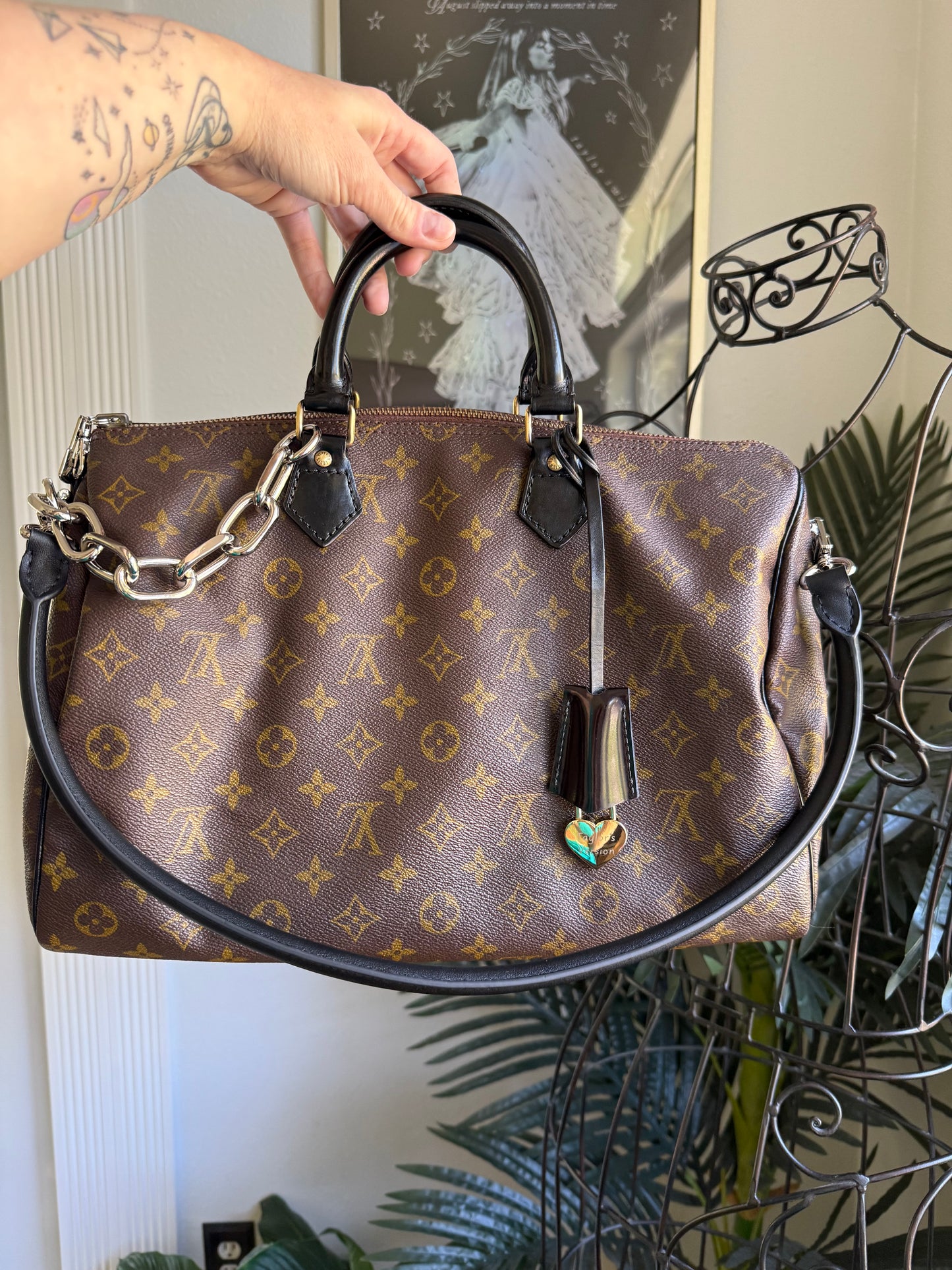 Preloved Authentic Reimagined Vintage LV Speedy 35 DARK *one of one*