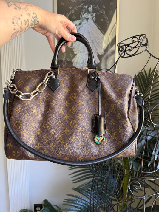 Preloved Authentic Reimagined Vintage LV Speedy 35 DARK *one of one*