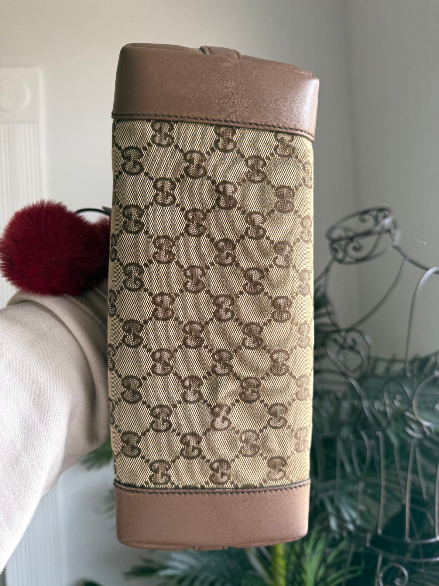 Authentic Preloved Gucci Canvas Craft Tote with Pouch