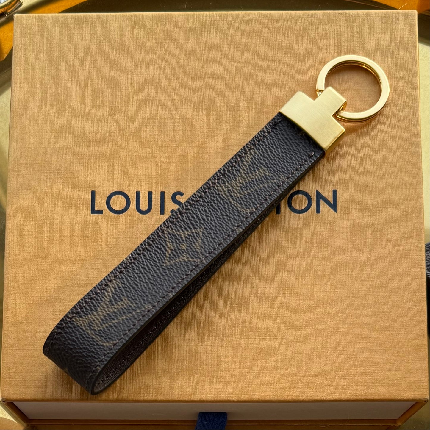 Handmade Brown LOGO Mono Wristlet