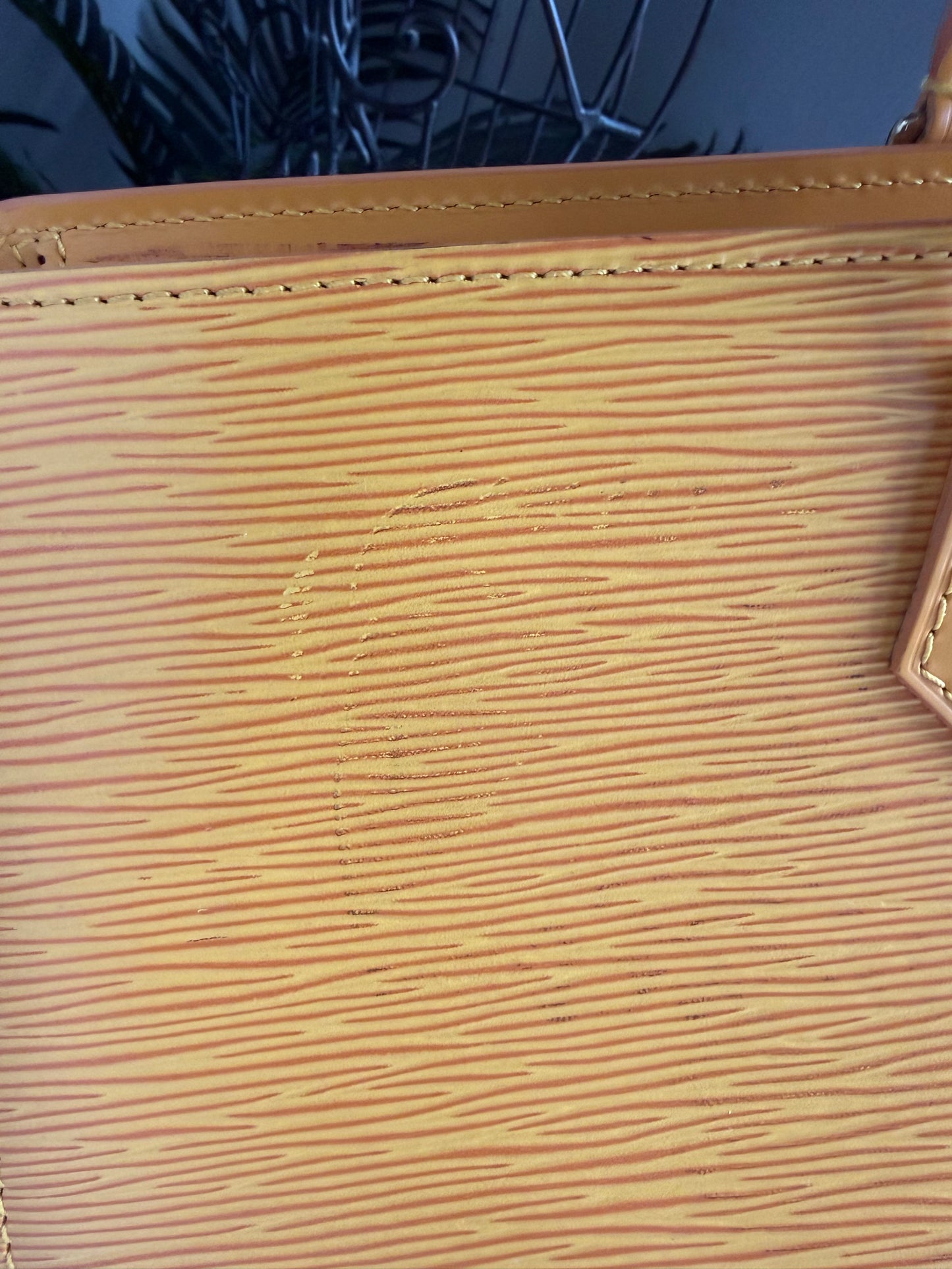 Preloved Authentic Vintage Luxury Statement Piece Iconic 1995 Louis Vuitton Sac Triangle bag in yellow epi leather